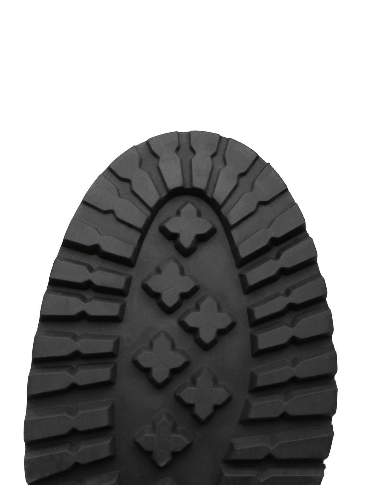 Ботинки из кожи с логотипом Moschino  –  Обтравка4  – Цвет:  Черный