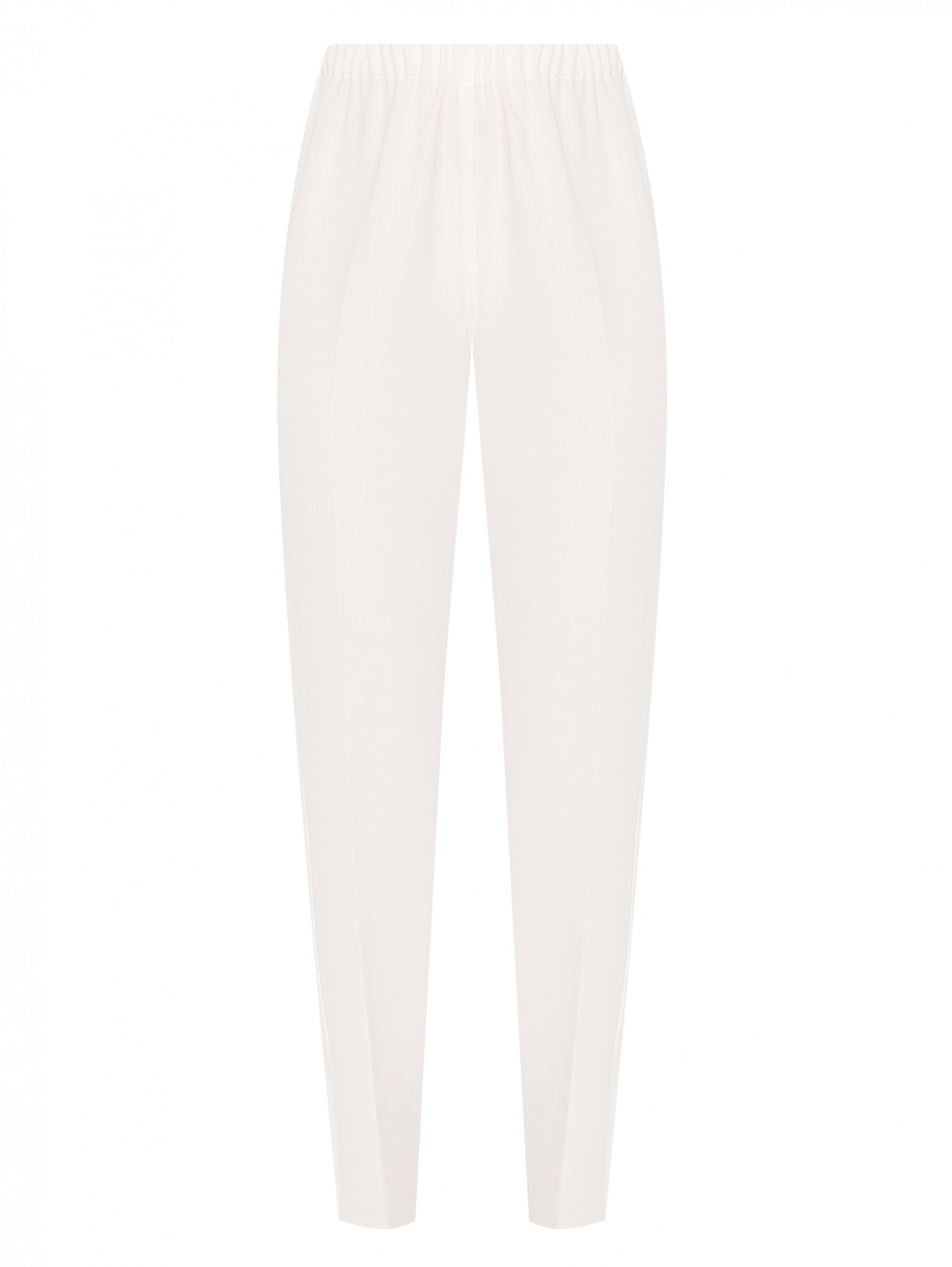 Однотонные брюки на резинке Marina Rinaldi  –  Общий вид  – Цвет:  Белый