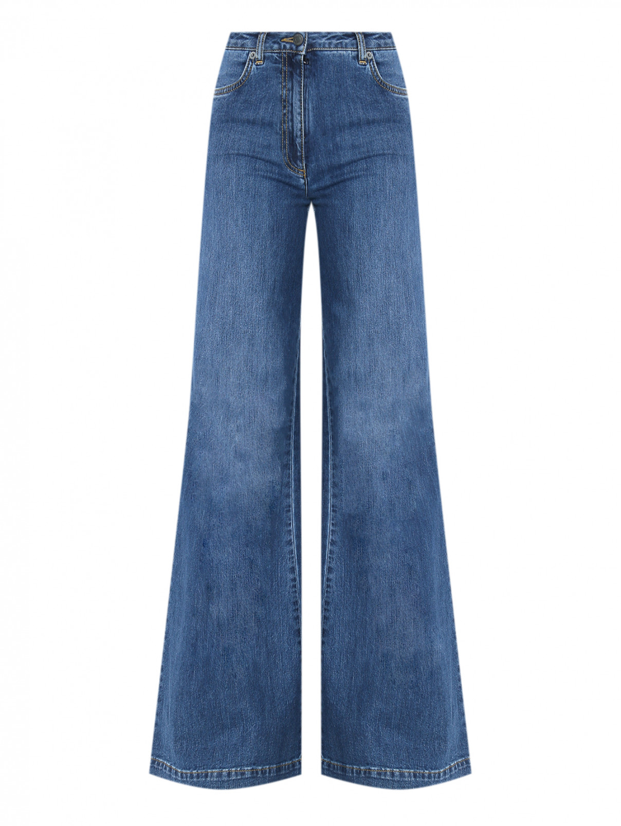 Расклешенные джинсы с карманами Moschino  –  Общий вид  – Цвет:  Синий