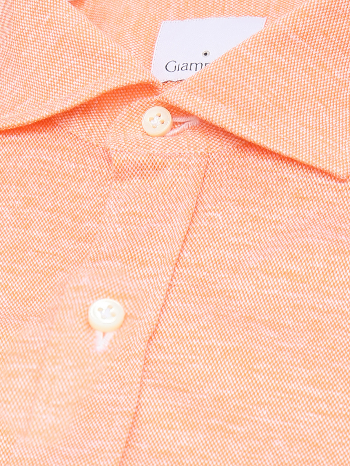 Рубашка из хлопка с узором Giampaolo  –  Деталь  – Цвет:  Оранжевый