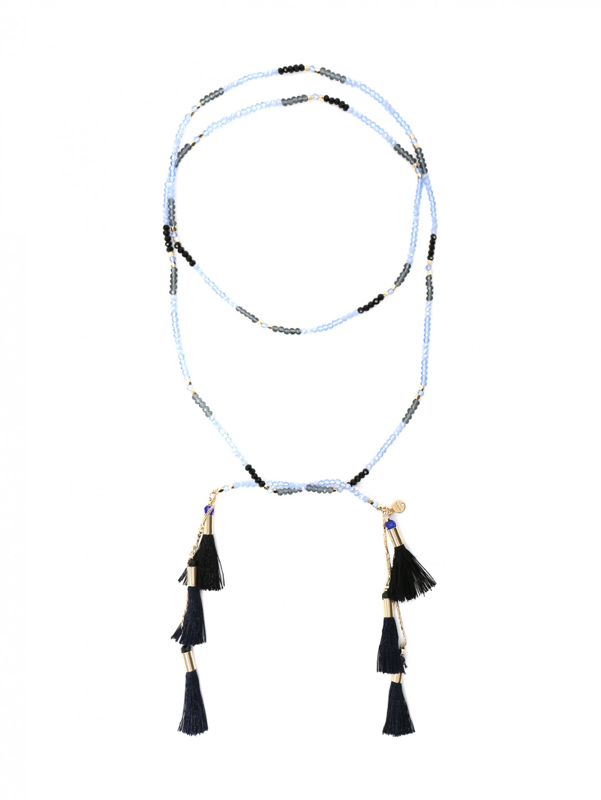 Ожерелье из кристаллов и цепочки с кистями Max&Co  –  Общий вид  – Цвет:  Синий