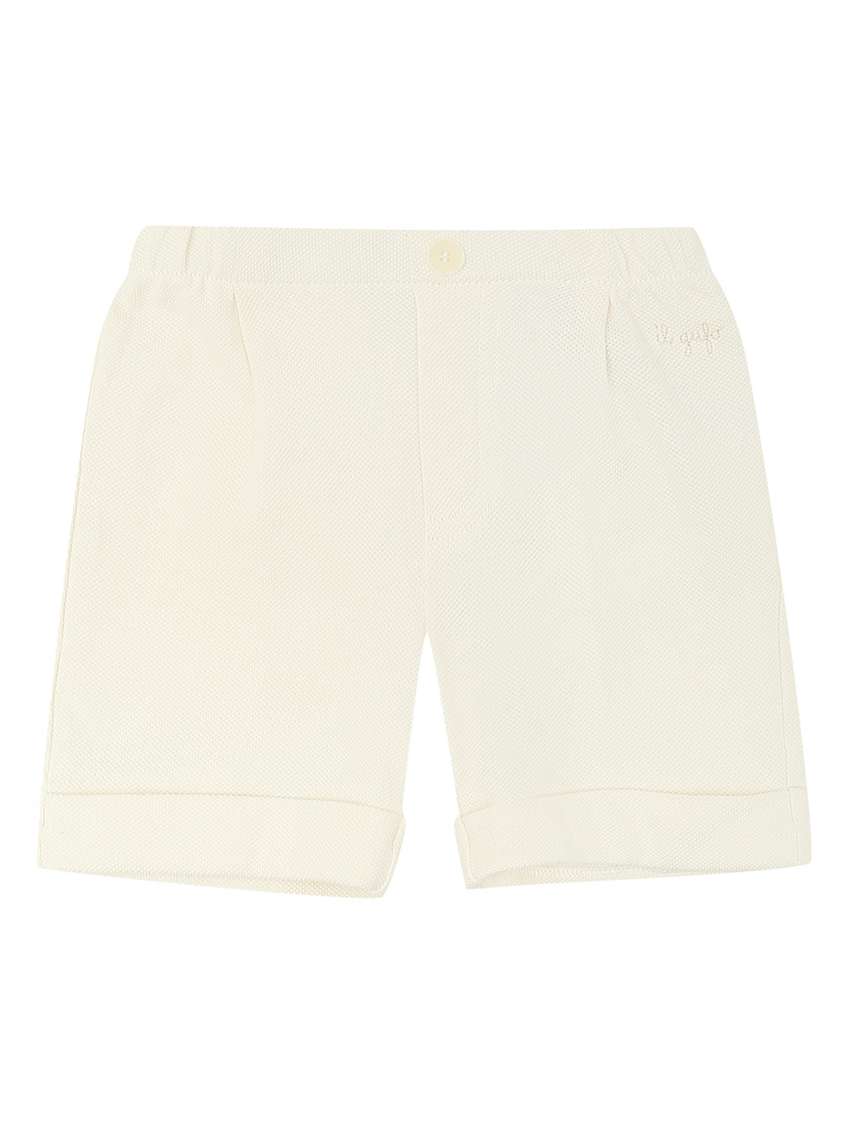 Хлопковые шорты на резинке Il Gufo  –  Общий вид  – Цвет:  Белый
