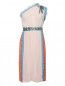 Платье-миди асимметричного кроя декорированное пайетками и кружевом Elisabetta Franchi  –  Общий вид