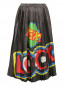 Юбка-гофре из хлопка и шелка с абстрактным узором Moschino Couture  –  Общий вид