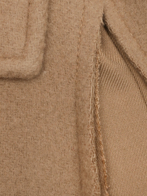 Кейп из шерсти с накладными карманами - Деталь1