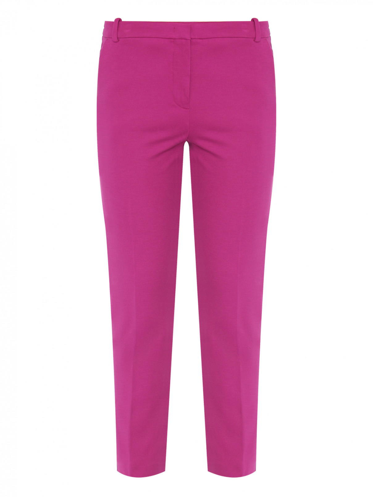 Зауженные трикотажные брюки PINKO  –  Общий вид  – Цвет:  Розовый