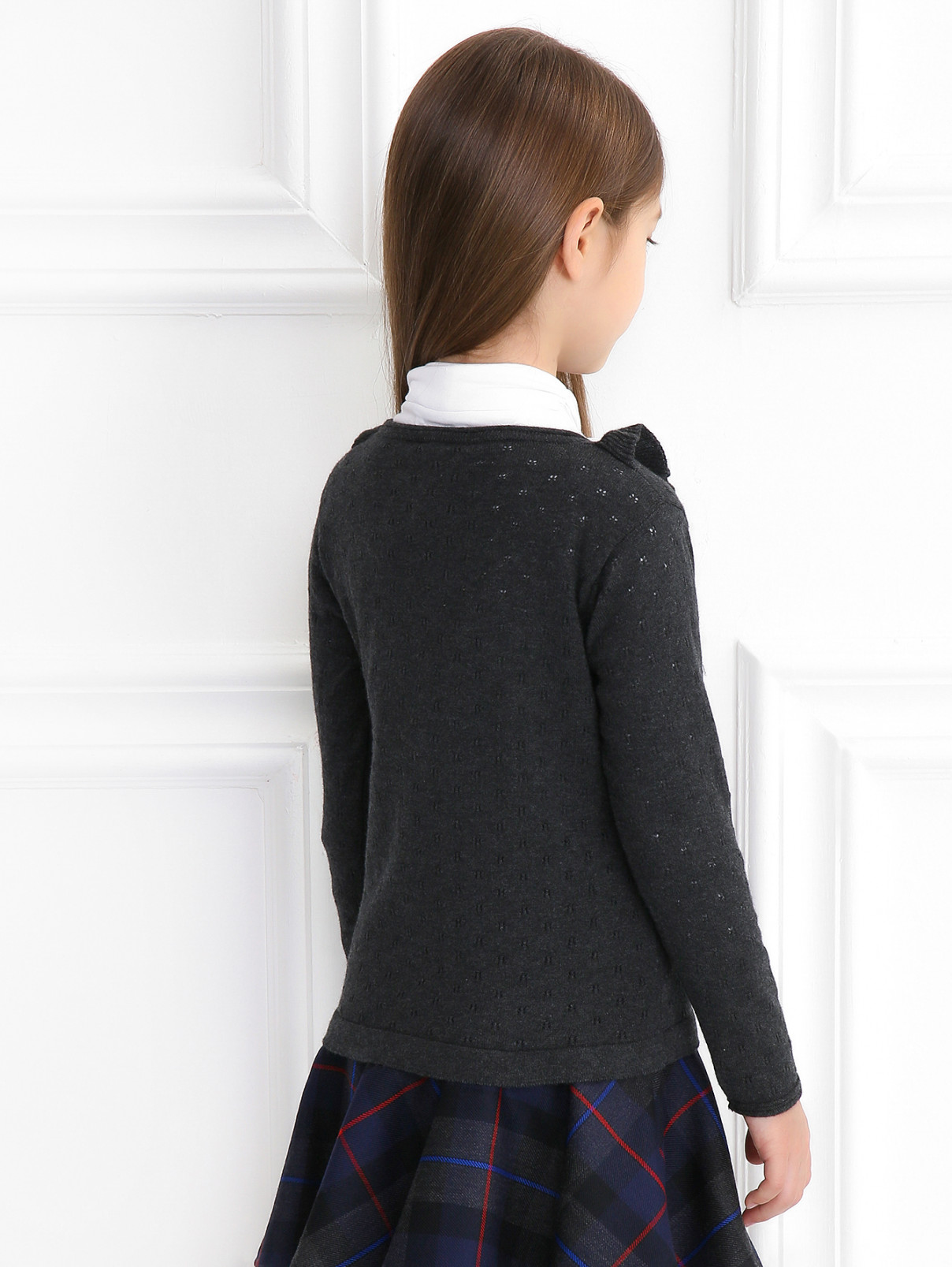 Кардиган из хлопка и кашемира Aletta Couture  –  Модель Верх-Низ1  – Цвет:  Серый