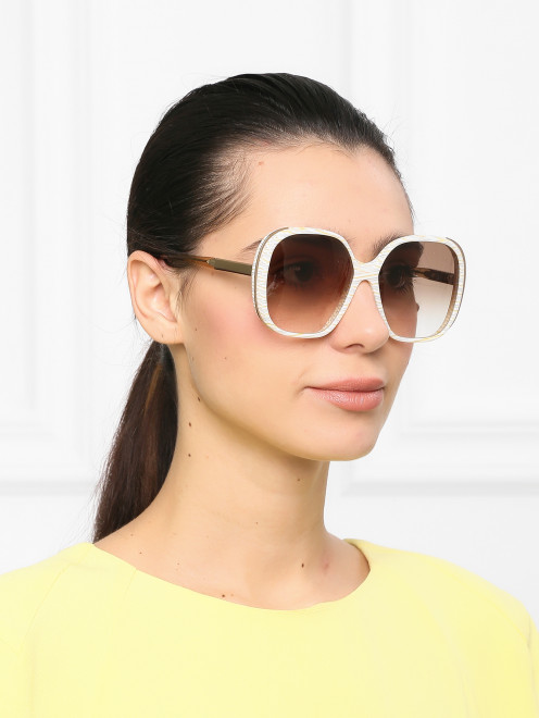 Солнцезащитные очки с узором в оправе из пластика Victoria Beckham - МодельОбщийВид