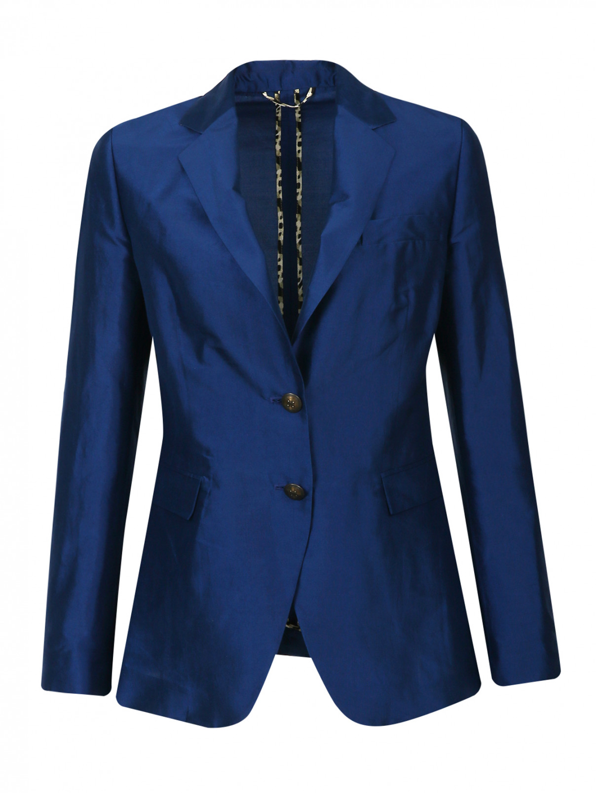 Пиджак из шелка Etro  –  Общий вид  – Цвет:  Синий