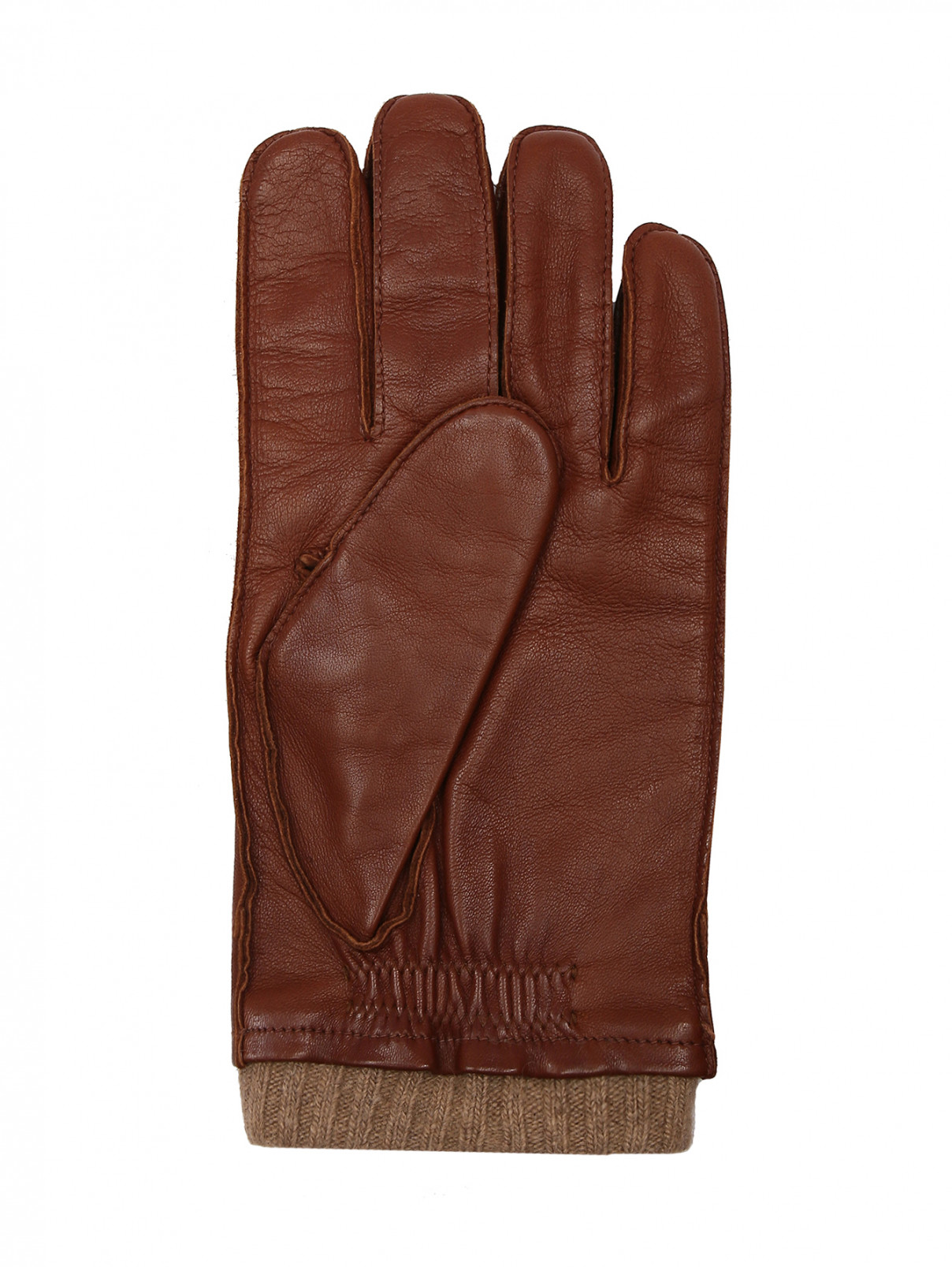 Перчатки из кожи утепленные Portolano  –  Общий вид  – Цвет:  Коричневый