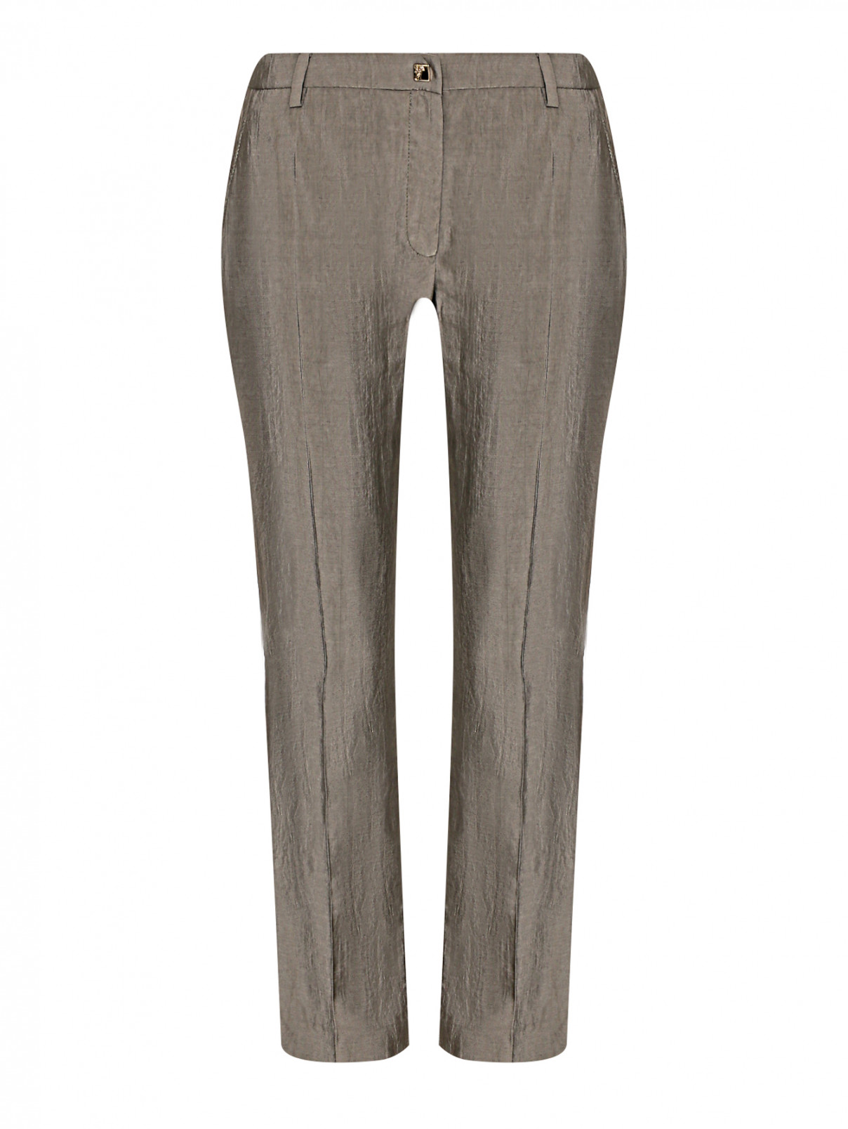 Укороченные брюки с карманами Versace Collection  –  Общий вид  – Цвет:  Серый