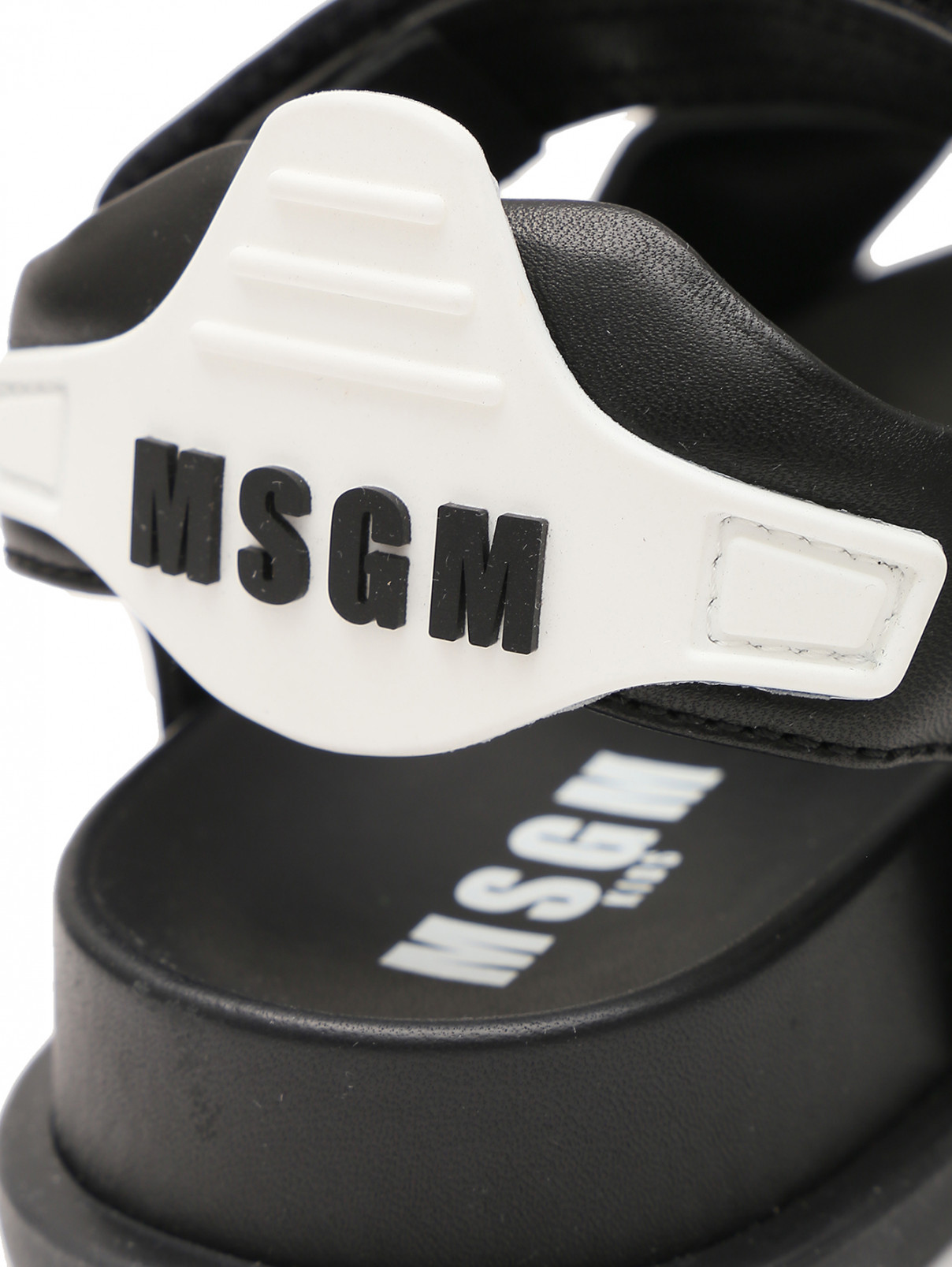 Сандалии из мягкой кожи MSGM  –  Деталь  – Цвет:  Черный
