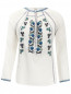 Блуза из хлопка декорированная пайетками и вышивкой Joie  –  Общий вид