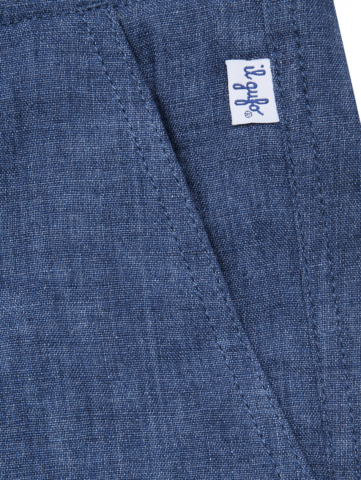 Льняные шорты с карманами Il Gufo  –  Деталь1  – Цвет:  Синий