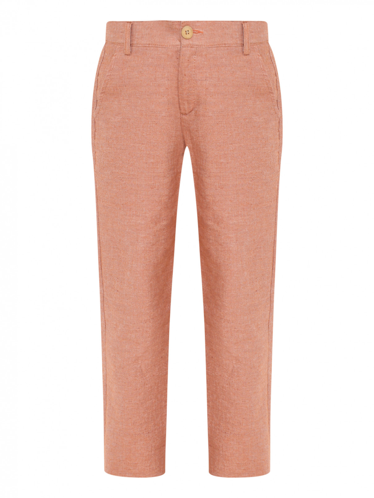 Брюки из фактурной ткани с карманами Aletta Couture  –  Общий вид  – Цвет:  Оранжевый
