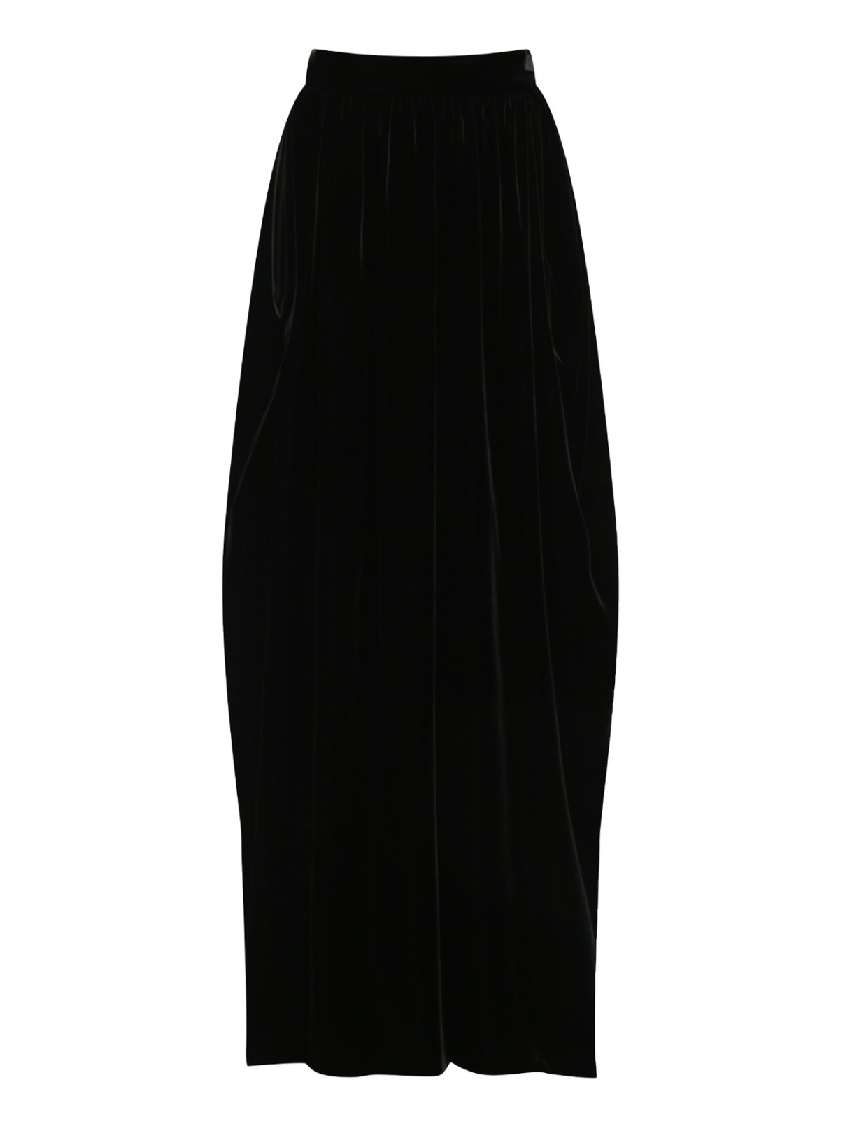 Трикотажная юбка макси Alberta Ferretti  –  Общий вид  – Цвет:  Черный