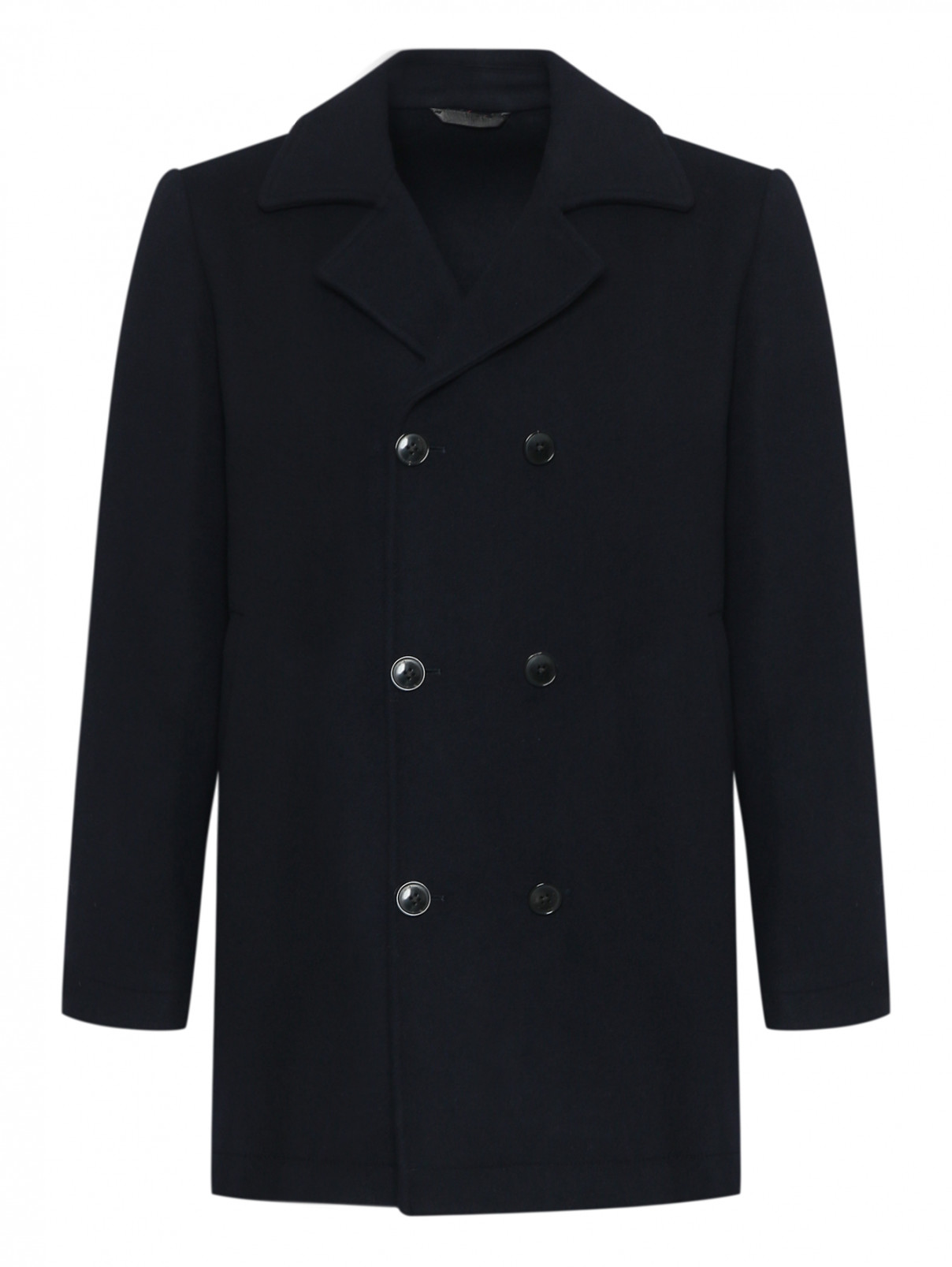 Двубортное пальто из шерсти Manzoni 24  –  Общий вид  – Цвет:  Синий