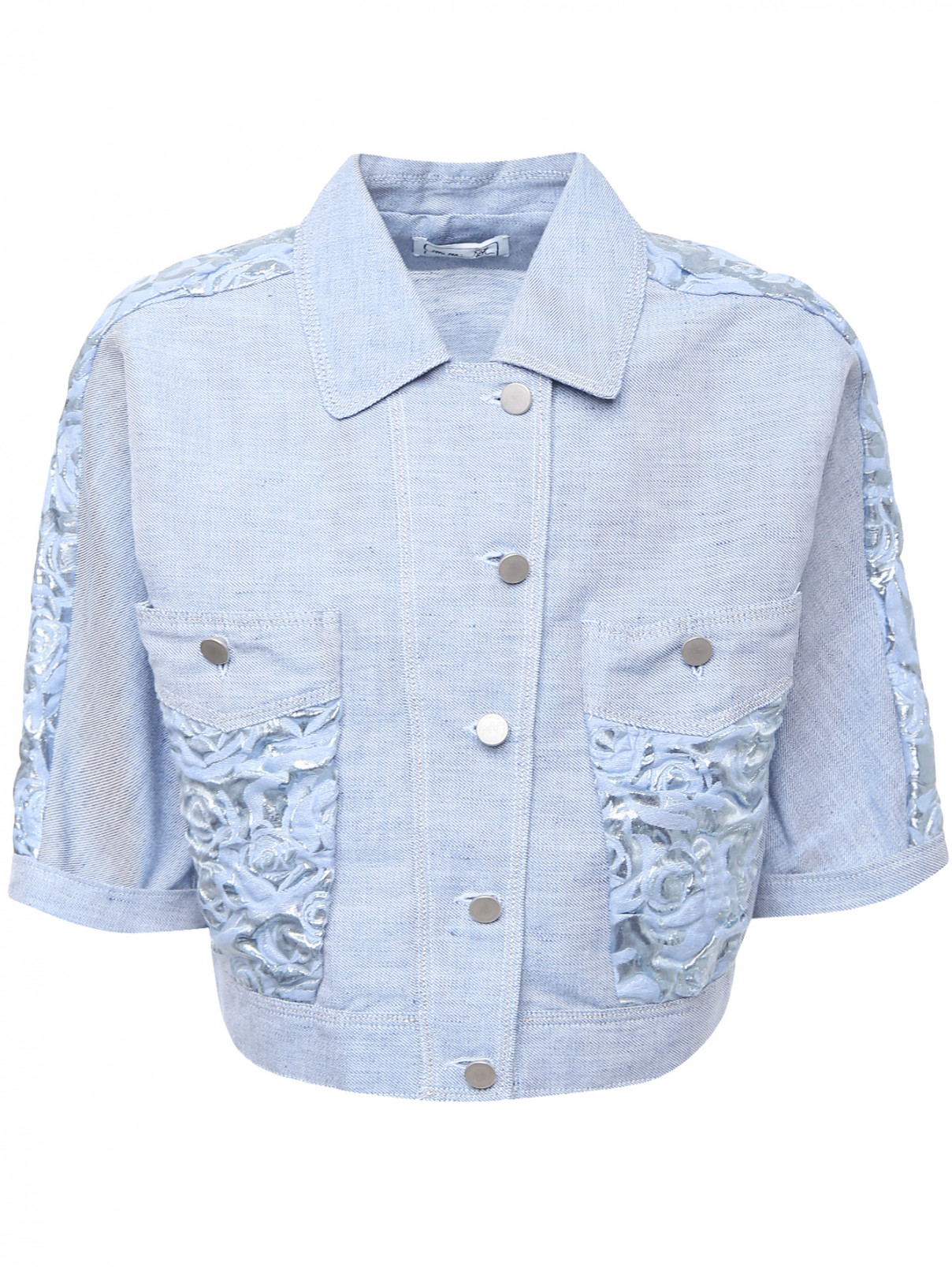 Куртка из денима с карманами Glamglow  –  Общий вид  – Цвет:  Синий