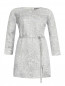 Платье-мини с поясом из фактурной ткани Marina Rinaldi  –  Общий вид