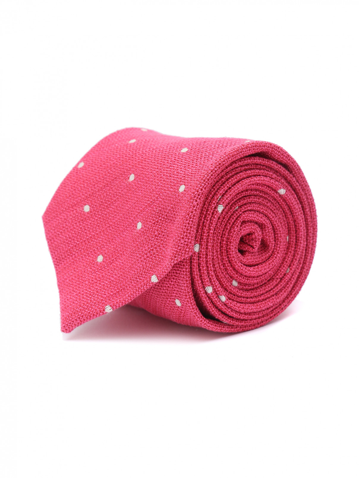 Галстук из шелка с узором Eton  –  Общий вид  – Цвет:  Розовый