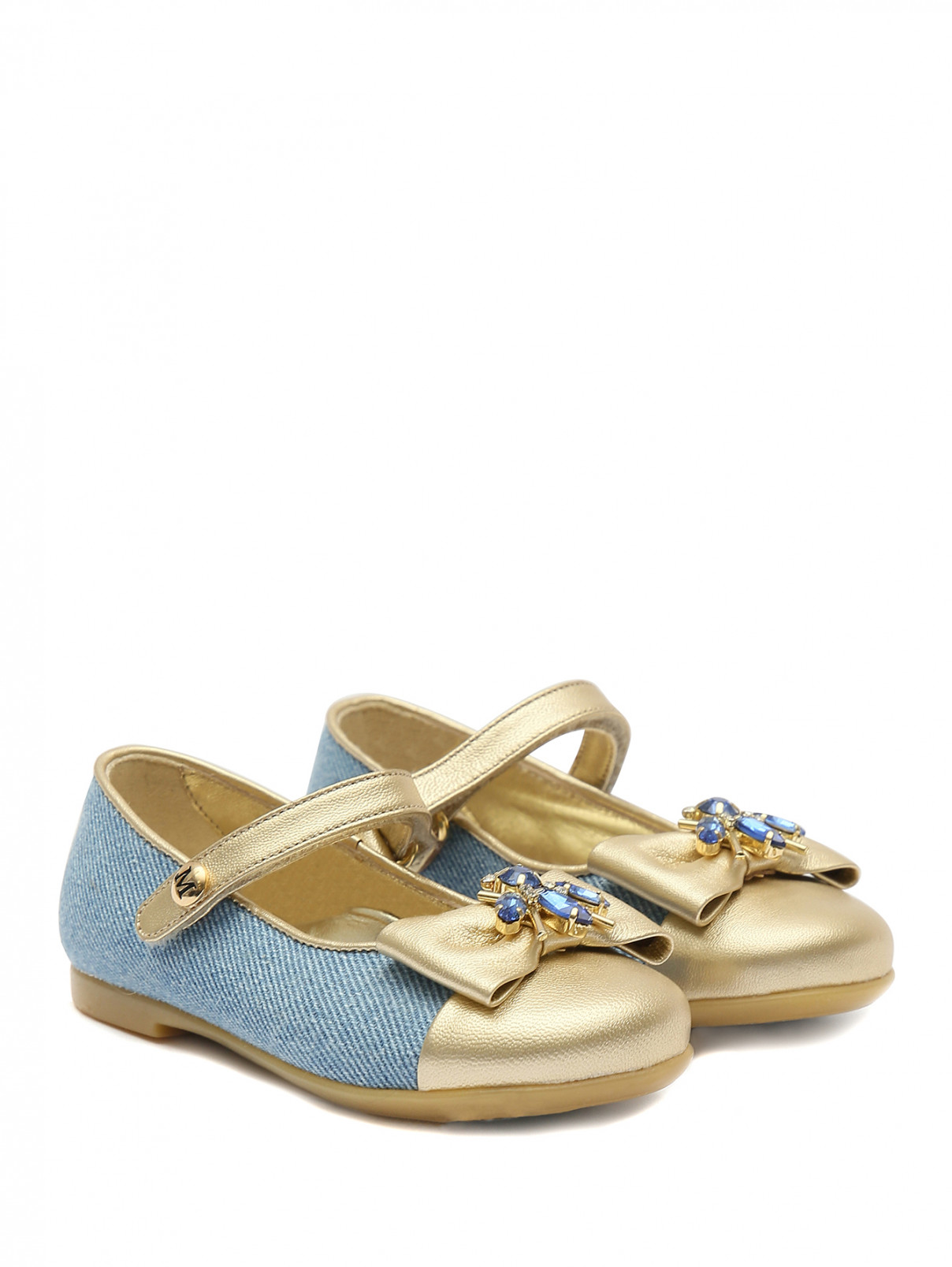 Туфли со вставками из кожи Missouri  –  Общий вид  – Цвет:  Синий