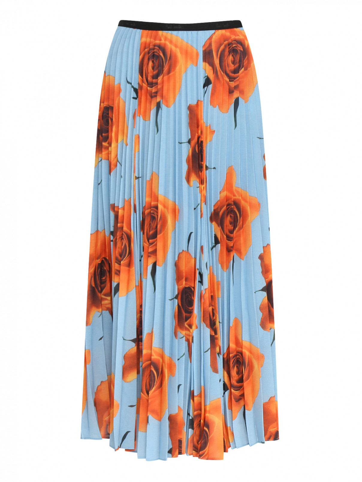 Плиссированная юбка с цветочным узором Paul Smith  –  Общий вид  – Цвет:  Синий