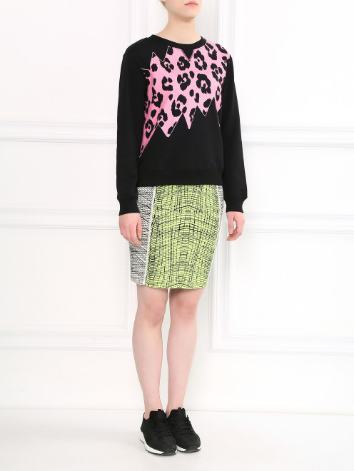 Юбка-карандаш из хлопка с узором  Kenzo - Модель Общий вид