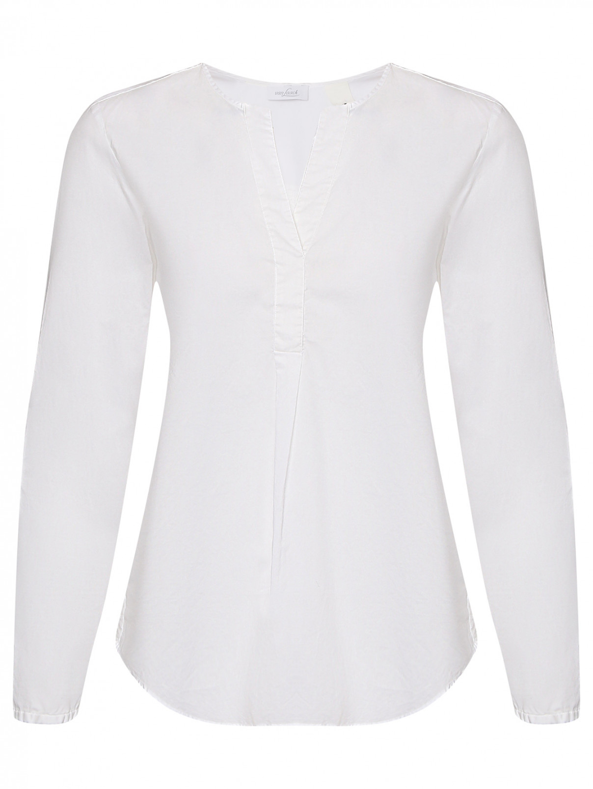 Блуза из хлопка с вышивкой Van Laack  –  Общий вид  – Цвет:  Белый
