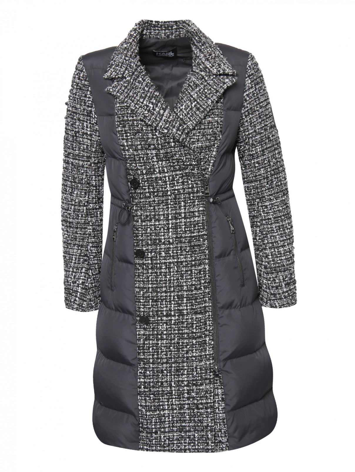 Двубортное пальто с узором Karl Lagerfeld  –  Общий вид  – Цвет:  Узор