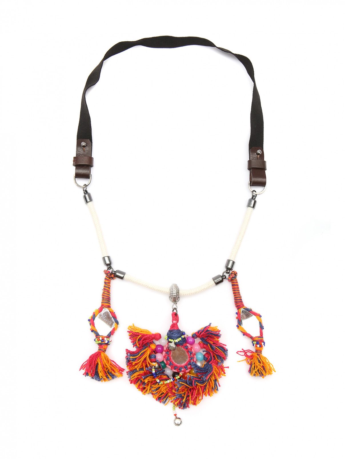 Ожерелье с подвесками из текстиля Marina Rinaldi  –  Общий вид  – Цвет:  Красный