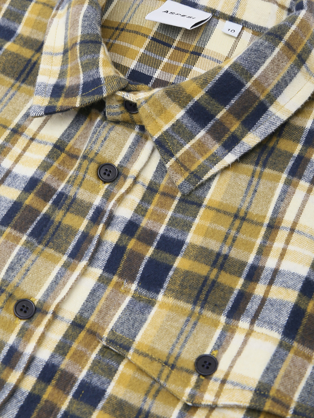 Фланелевая рубашка в клетку Aspesi  –  Деталь1  – Цвет:  Узор