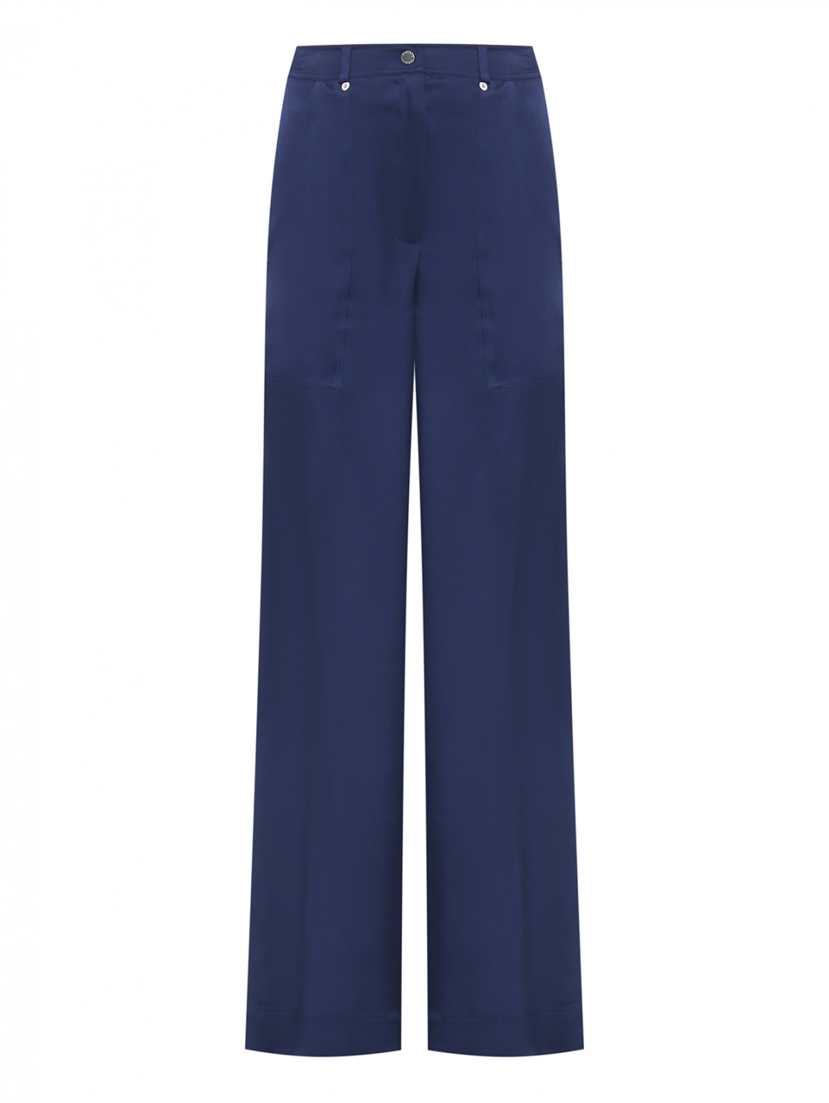 Широкие брюки с карманами Alberta Ferretti  –  Общий вид  – Цвет:  Синий