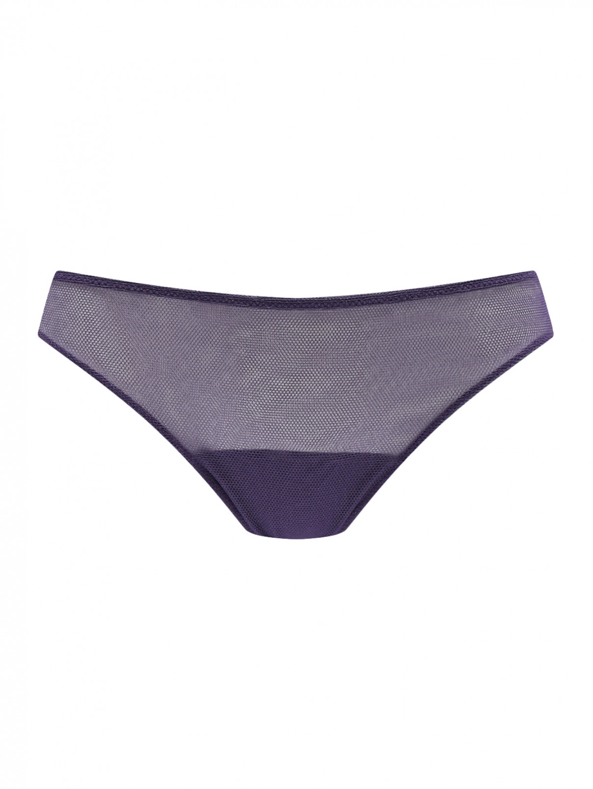 Трусы-стринг из кружевной ткани La Perla  –  Общий вид  – Цвет:  Фиолетовый
