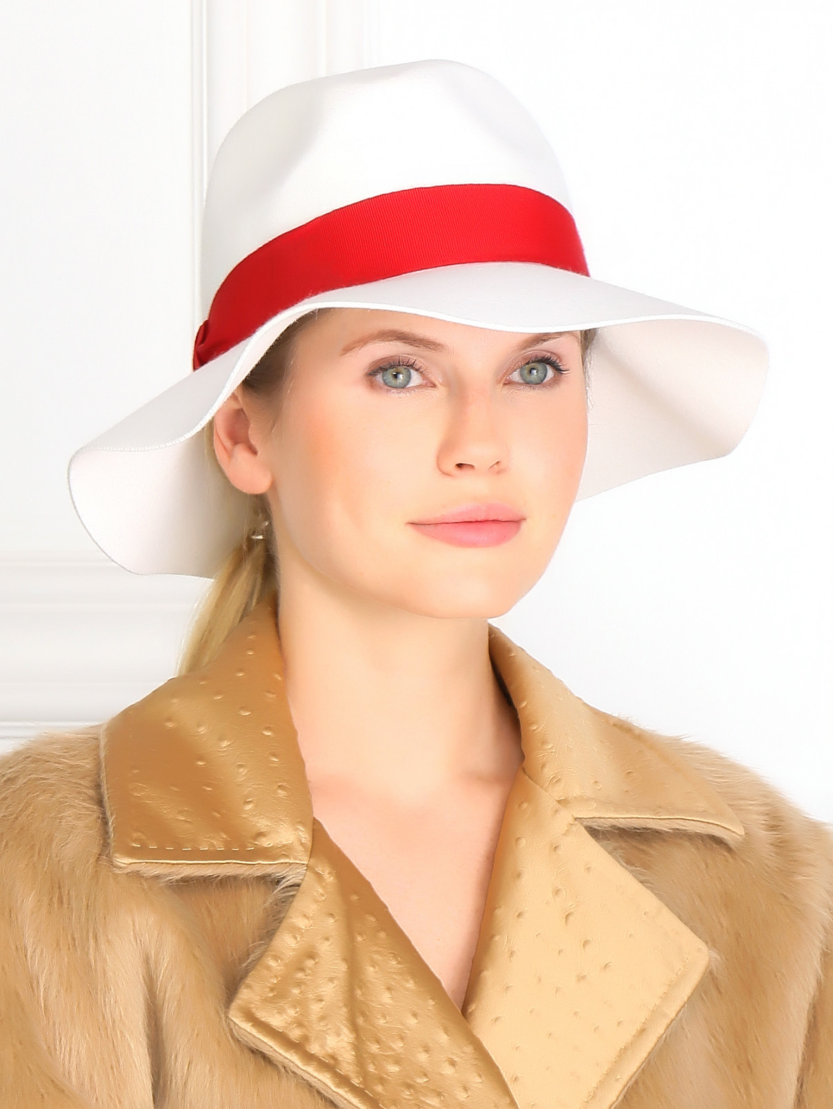 Шляпа из шерсти кролика с контрастной лентой El Dorado Hats  –  Модель Общий вид  – Цвет:  Белый