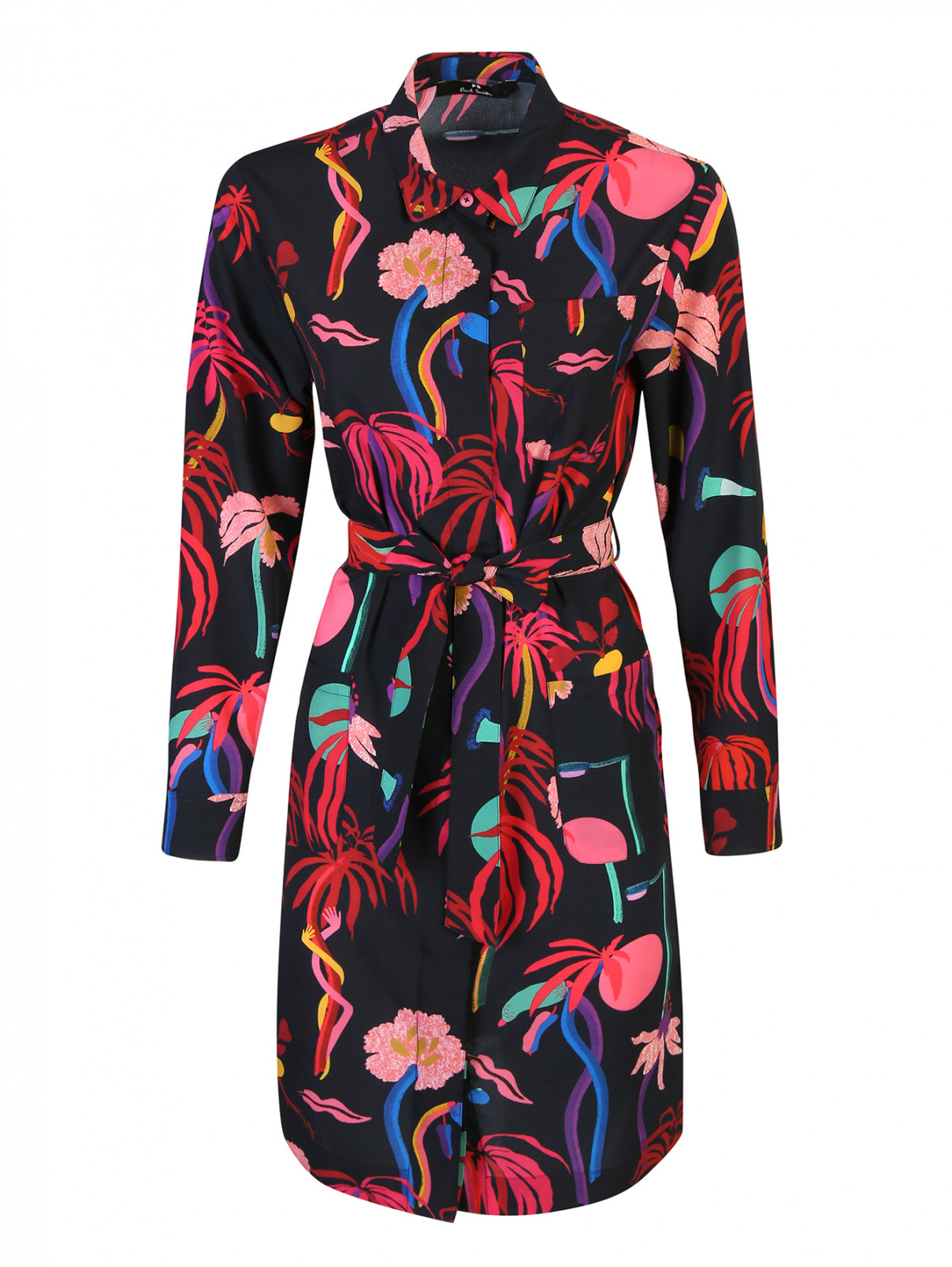 Платье с тропическим узором Paul Smith  –  Общий вид  – Цвет:  Мультиколор