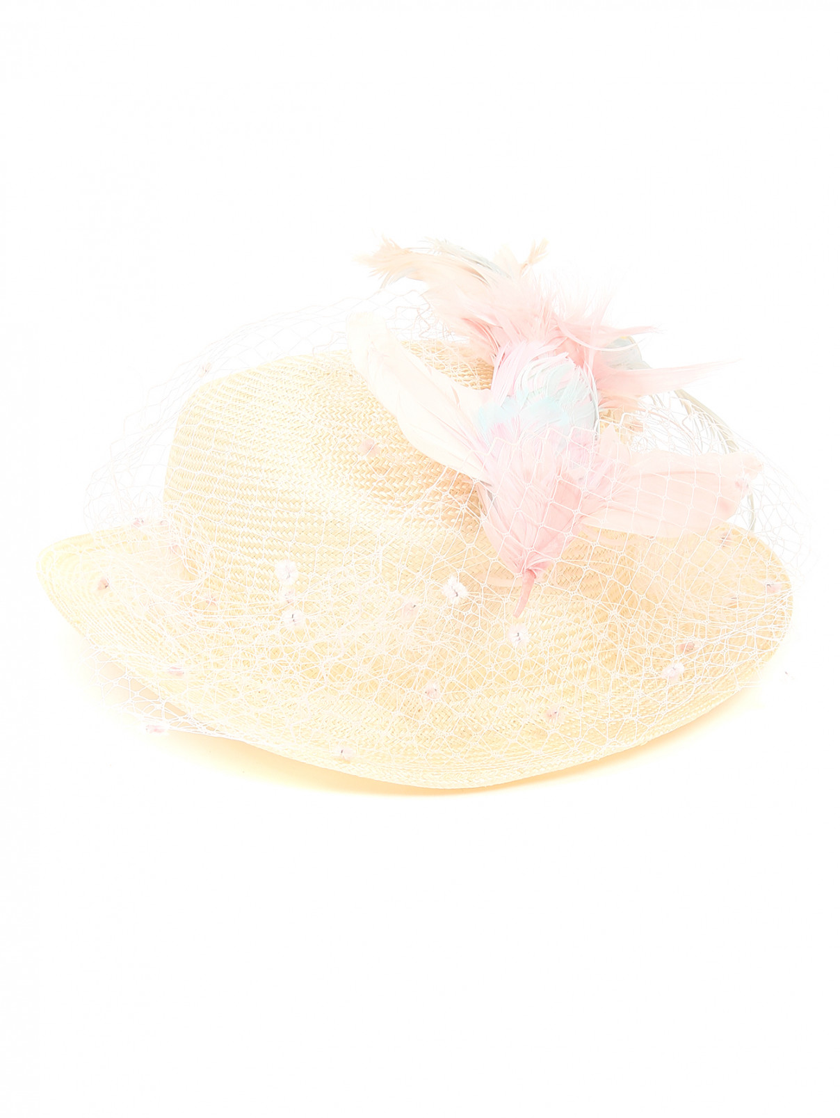 Шляпа с декоративной отделкой Federica Moretti  –  Общий вид  – Цвет:  Бежевый