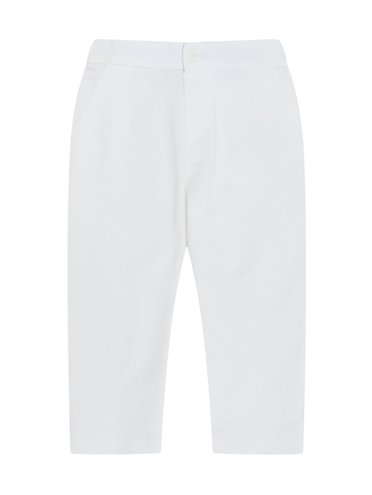 Брюки трикотажные с карманами Simonetta  –  Общий вид  – Цвет:  Белый