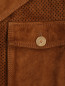 Куртка из замши на пуговицах с перфорацией Pal Zileri  –  Деталь1