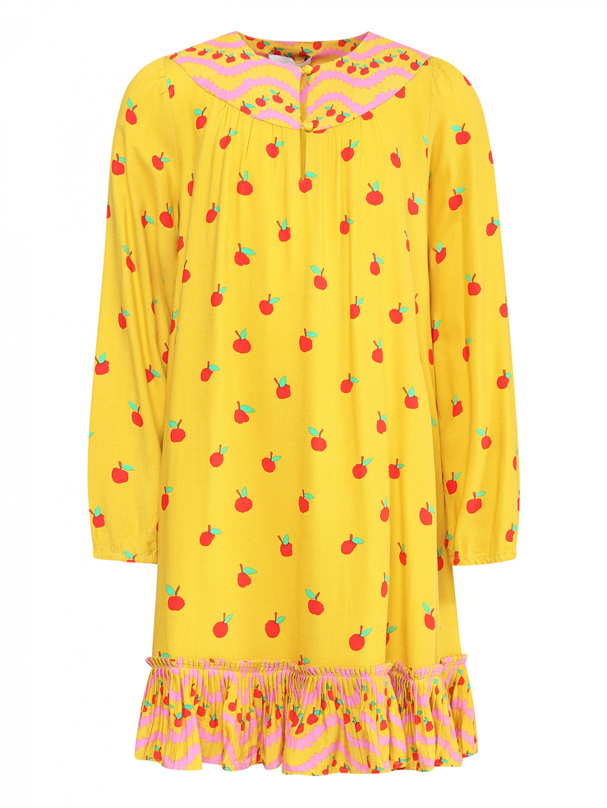 Платье с оборкой по низу Stella McCartney kids  –  Общий вид  – Цвет:  Узор