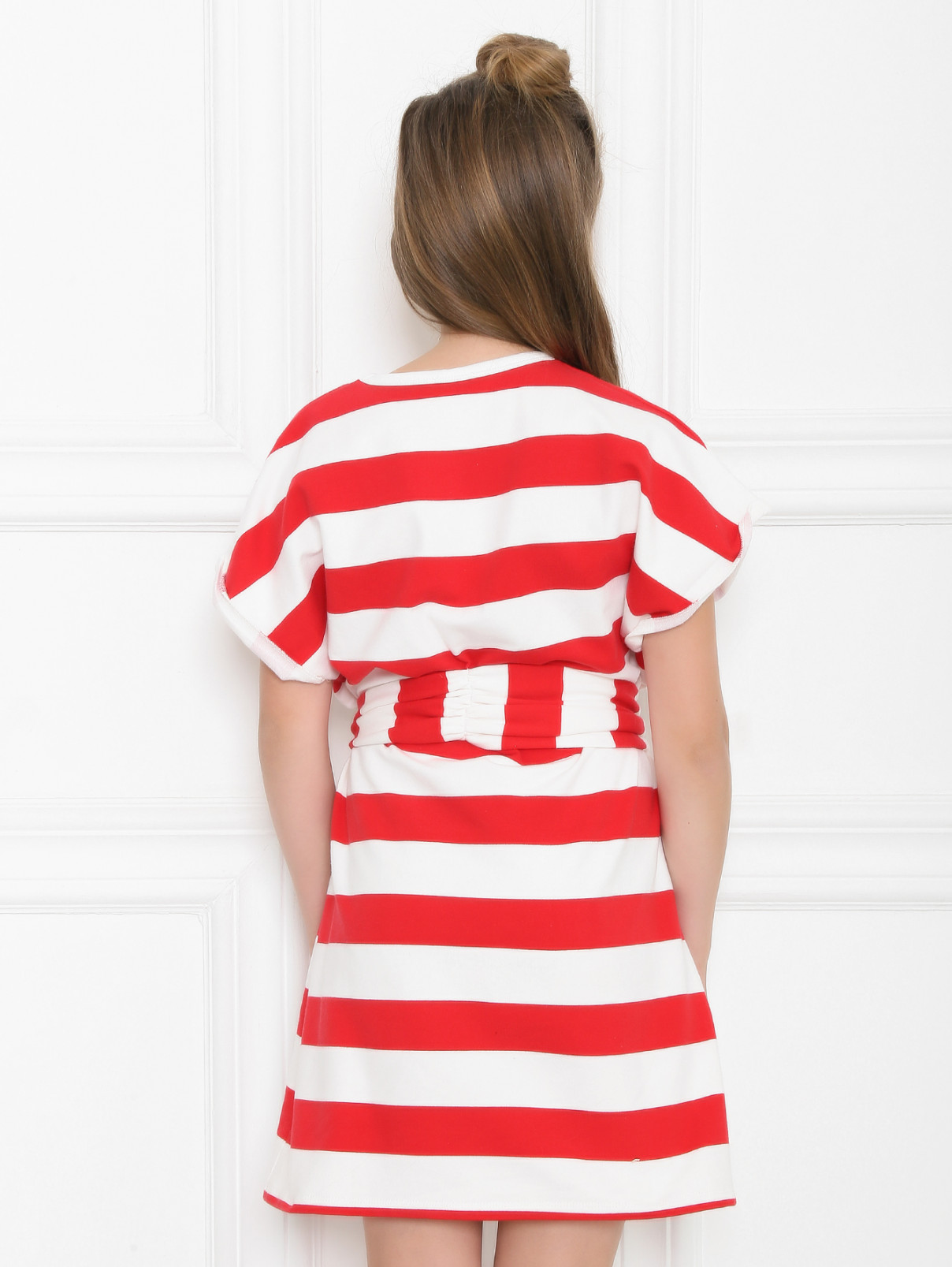 Платье трикотажное в широкую полоску N21  –  МодельВерхНиз1  – Цвет:  Красный
