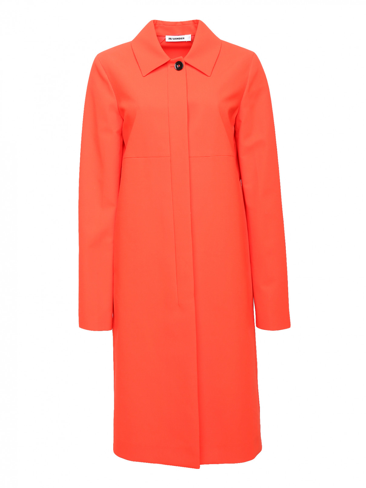 Пальто из хлопка прямого кроя Jil Sander  –  Общий вид  – Цвет:  Красный