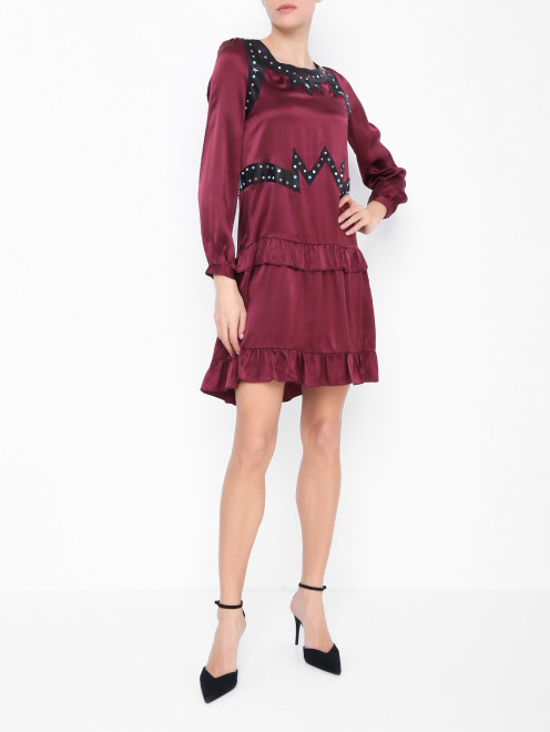 Платье с длинным рукавом и декором Frankie Morello - МодельОбщийВид