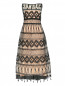 Платье-макси из шелка с декоративной отделкой из пайеток и кружева Alberta Ferretti  –  Общий вид