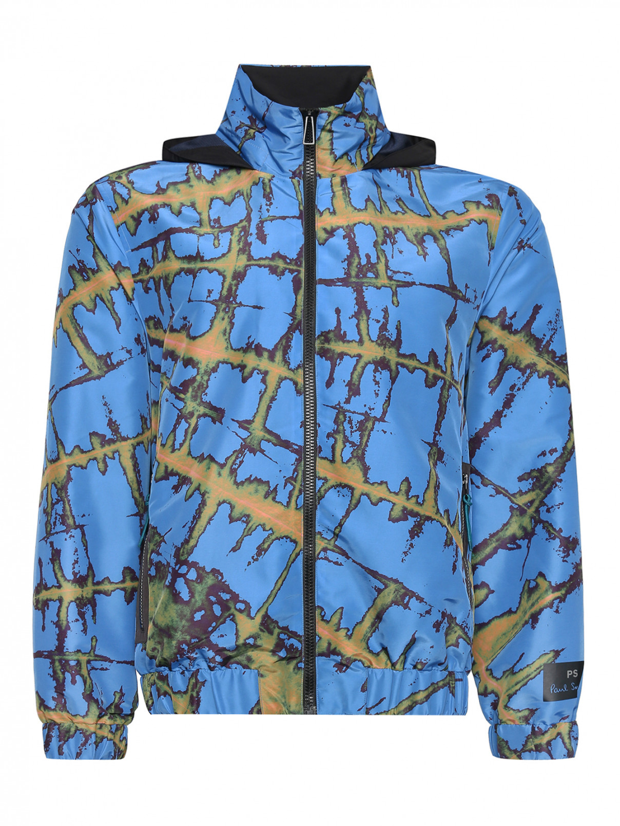 Куртка на молнии с узором Paul Smith  –  Общий вид  – Цвет:  Синий