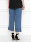 Укороченные джинсы с кружевной отделкой Marina Rinaldi  –  МодельВерхНиз1