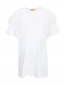 Удлиненная футболка из хлопка с контрастной отделкой из шелка N21  –  Общий вид