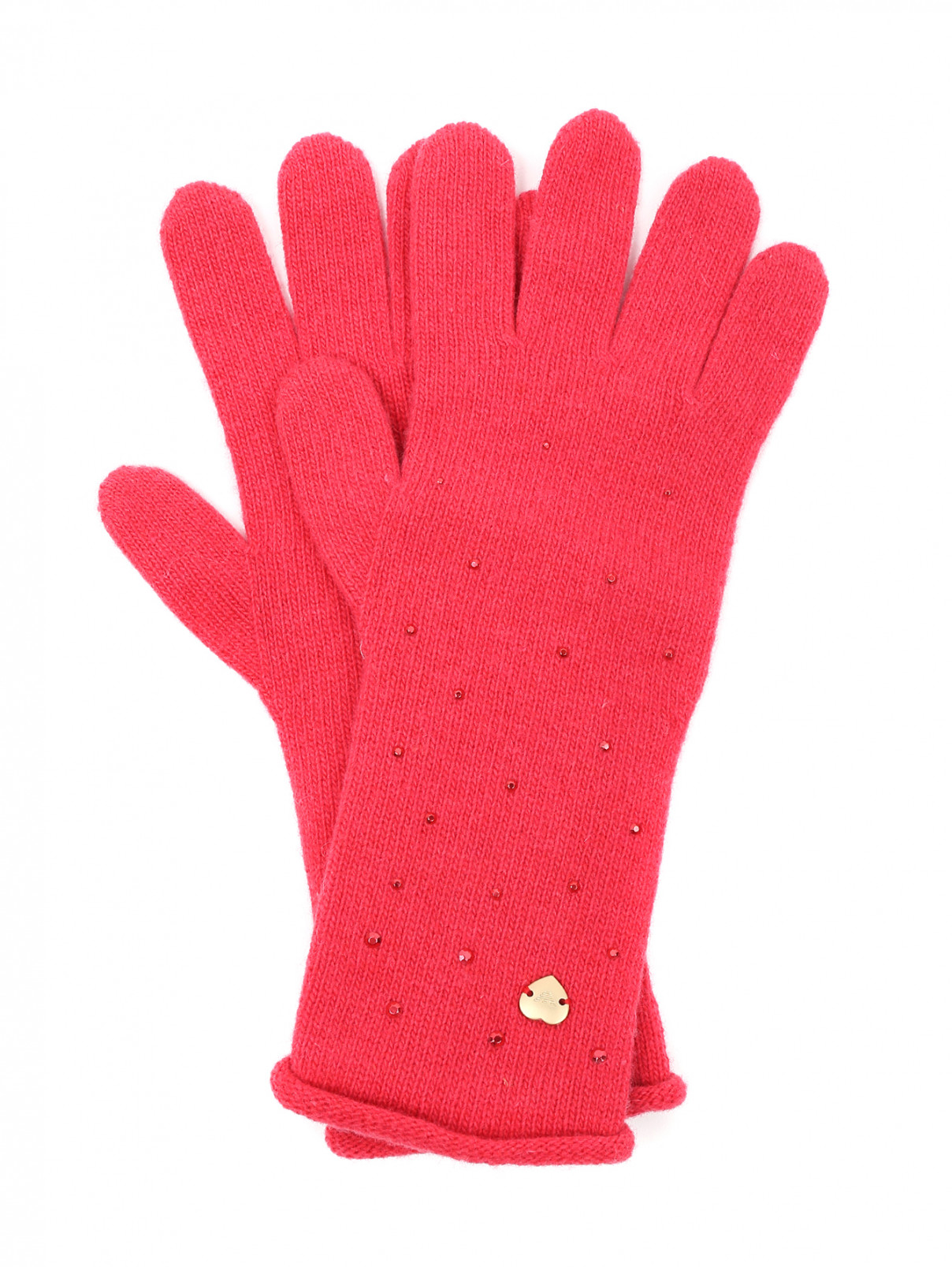 Перчатки из шерсти Armani Junior  –  Общий вид  – Цвет:  Красный