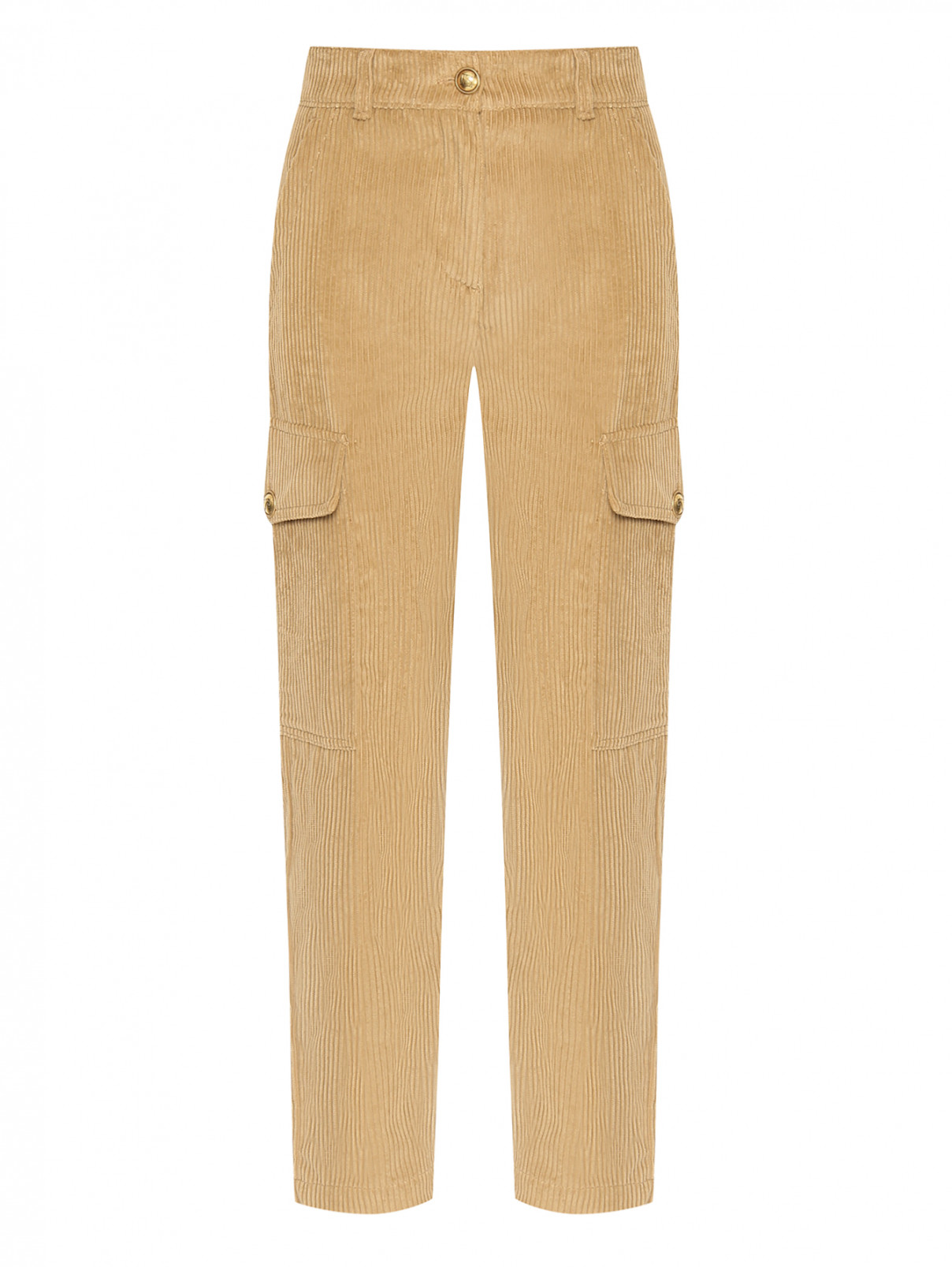 Вельветовые брюки с карманами Luisa Spagnoli  –  Общий вид  – Цвет:  Оранжевый