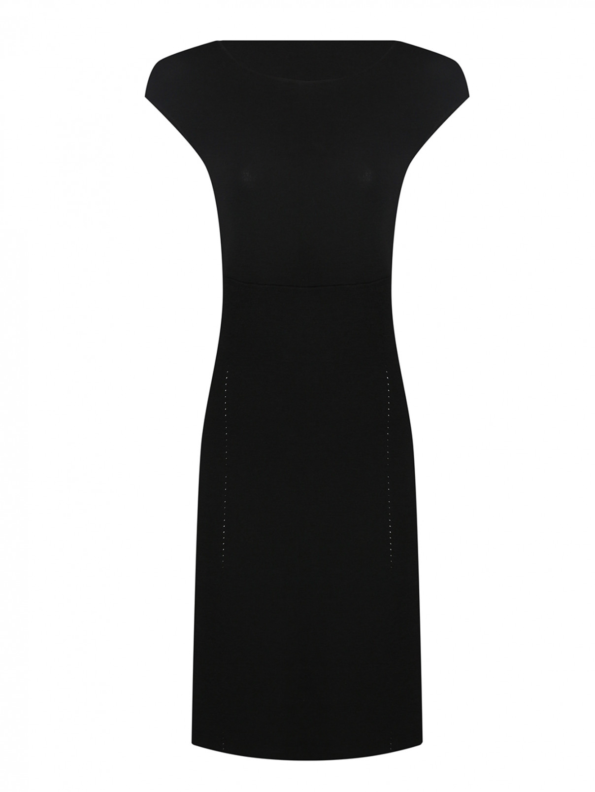Трикотажное платье из шерсти Luisa Spagnoli  –  Общий вид  – Цвет:  Черный