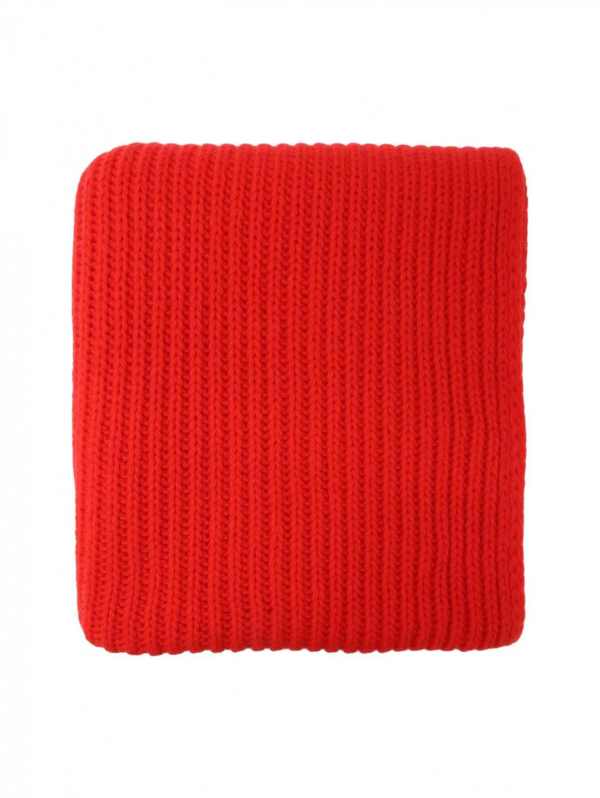 Однотонный шарф из шерсти с бахромой Weekend Max Mara  –  Общий вид  – Цвет:  Красный